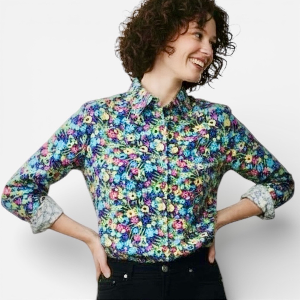 Liz Claiborne Colorful Floral‎ Women's Shirt XL